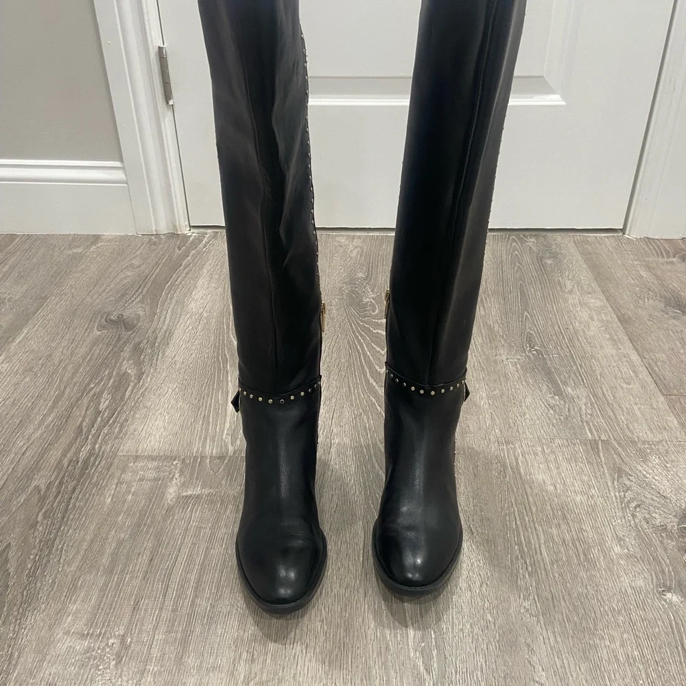Knee-High Leather Boots Vince Camuto size 6 1/2 black - Picture 8 of 14